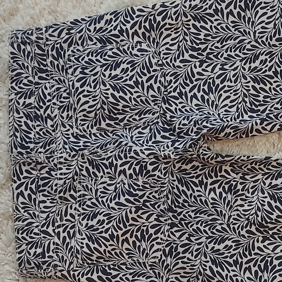 J.Crew Toothpick Skinny Jeans Fern Print Blue White Mid-Rise Womens Size 27 / 4 - Picture 13 of 16